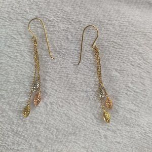 Gold Colorful Dangle Drop Earrings